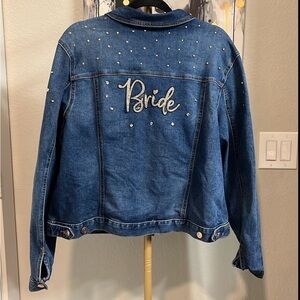 Ladies denim jacket with studs.
